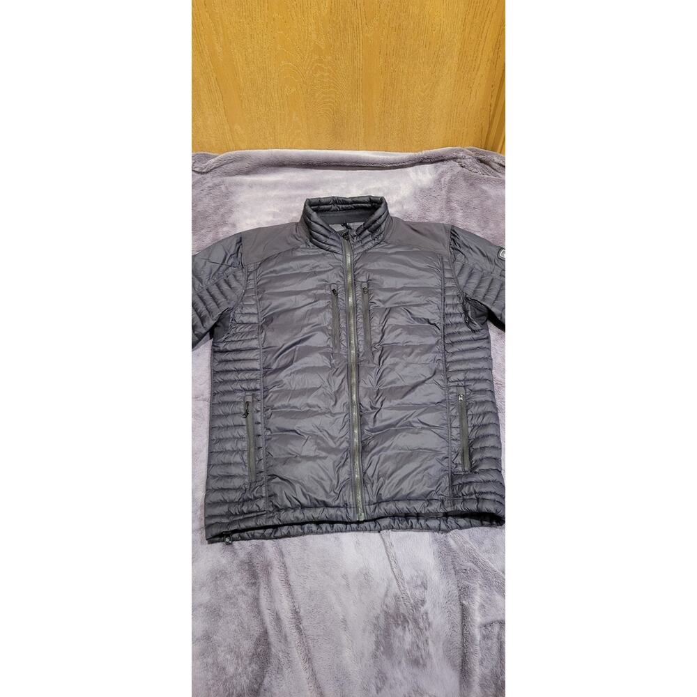 Kuhl Spyfire Down Puffer Jacket Mens XL Gray Hybrid Insulated Full Zip Coat